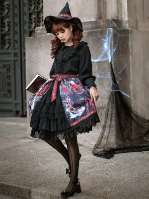 Black Lolita Blouses Long Sleeves Polyester Sweet Top Lolita Shirt
