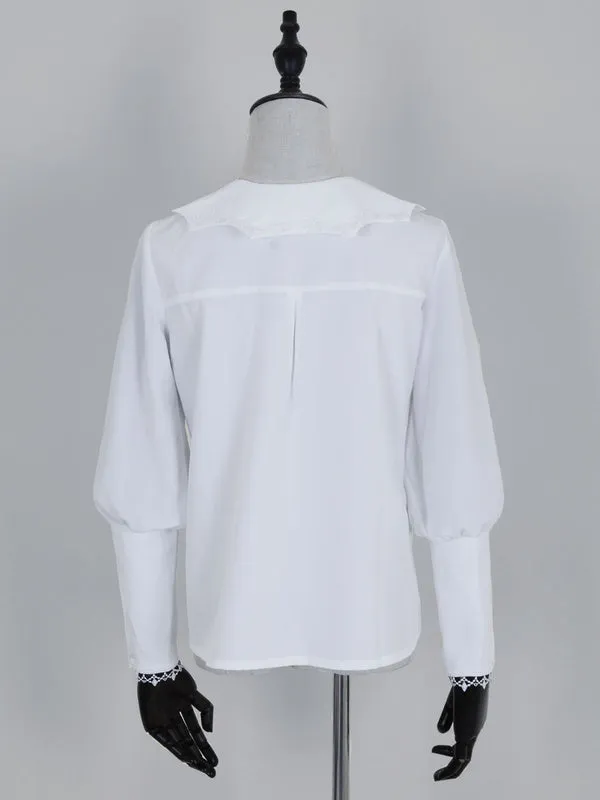 Black Lolita Blouses Long Sleeves Polyester Sweet Top Lolita Shirt
