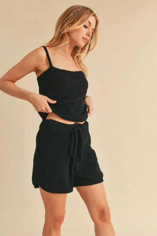 Black Square Neck Cropped Cami