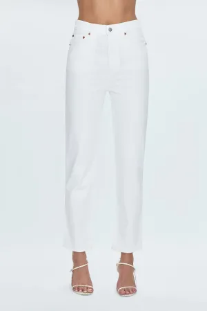 Bri Ankle High Rise Slim Straight-Antique White by Pistola