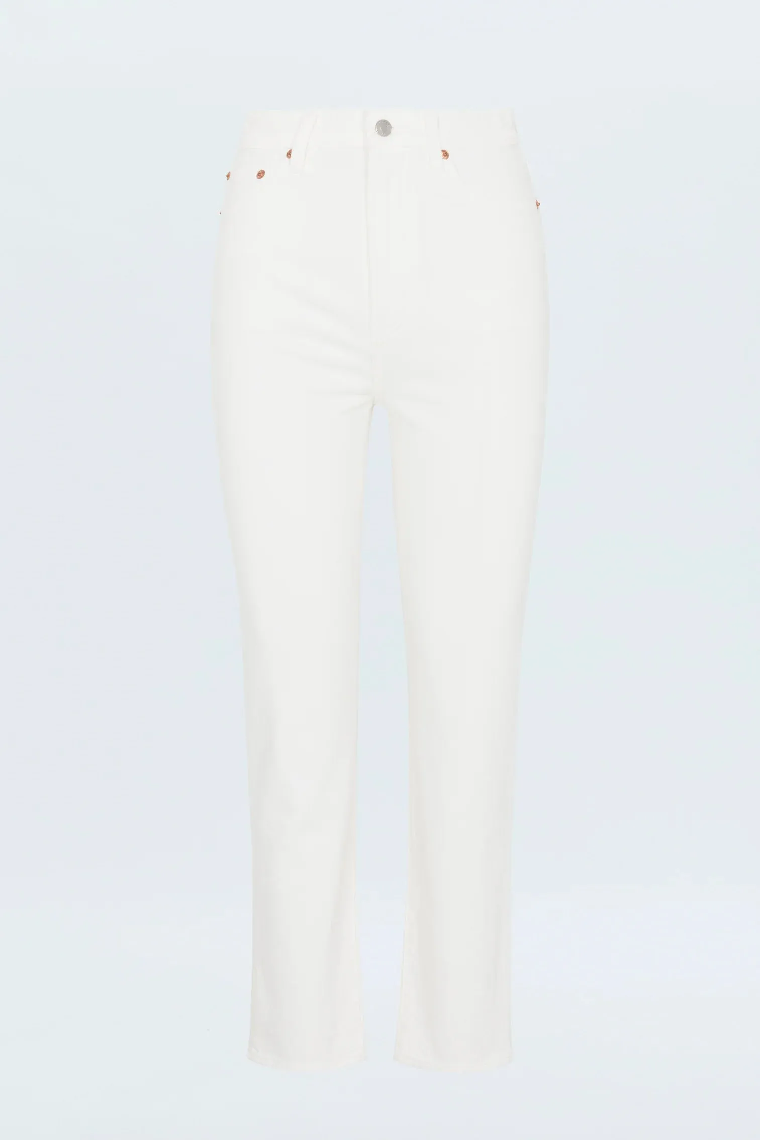 Bri Ankle High Rise Slim Straight-Antique White by Pistola