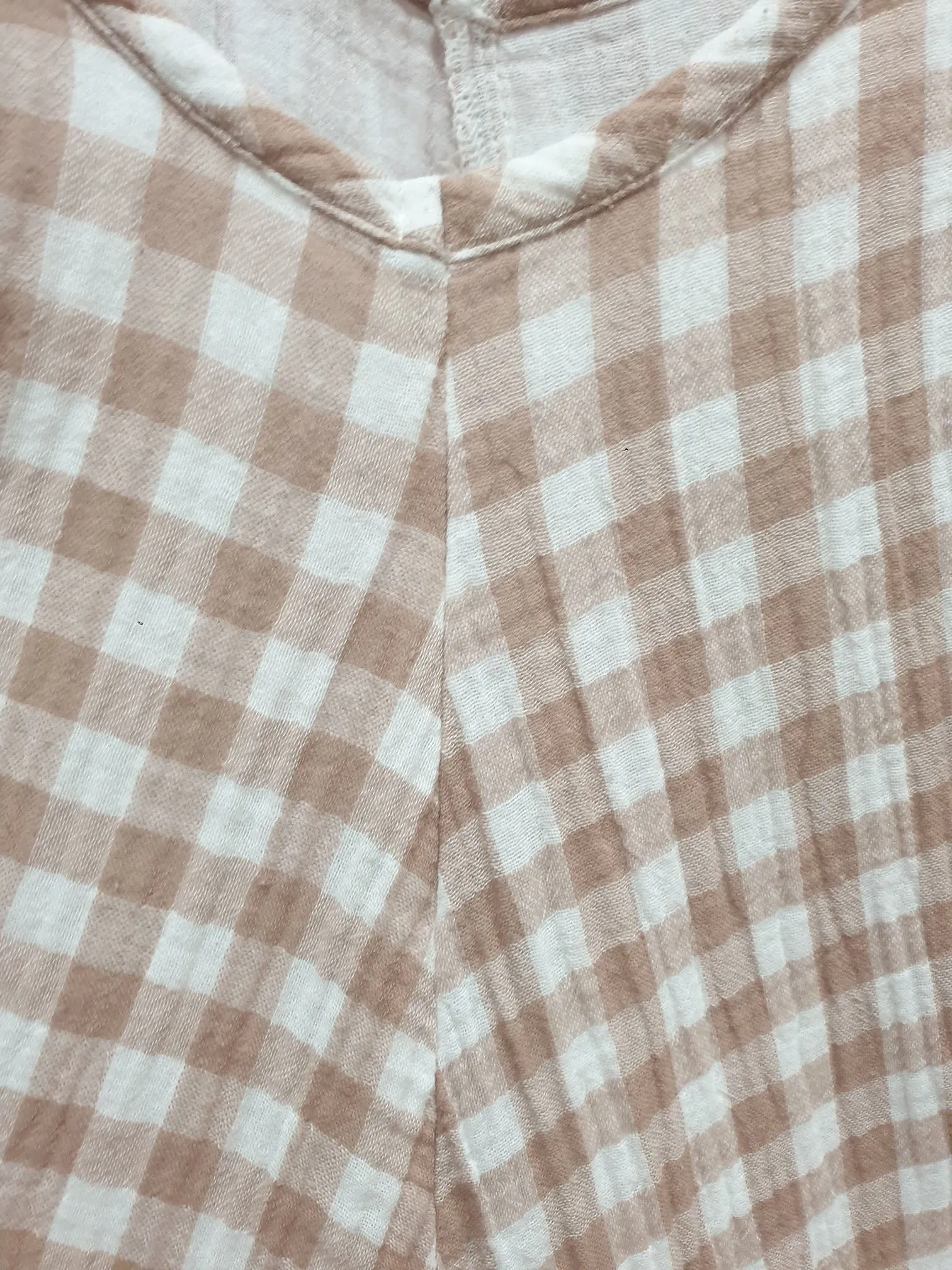 Brown and white check spaghetti strap dress fits 14-16