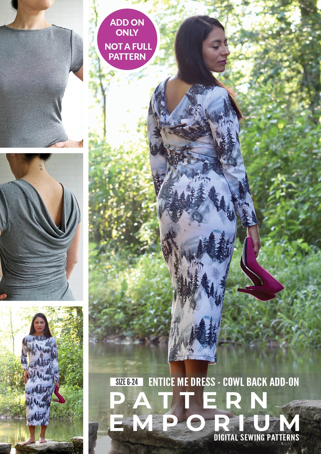 Bundle | Entice Me Dress & Cowl Back Add-On Patterns