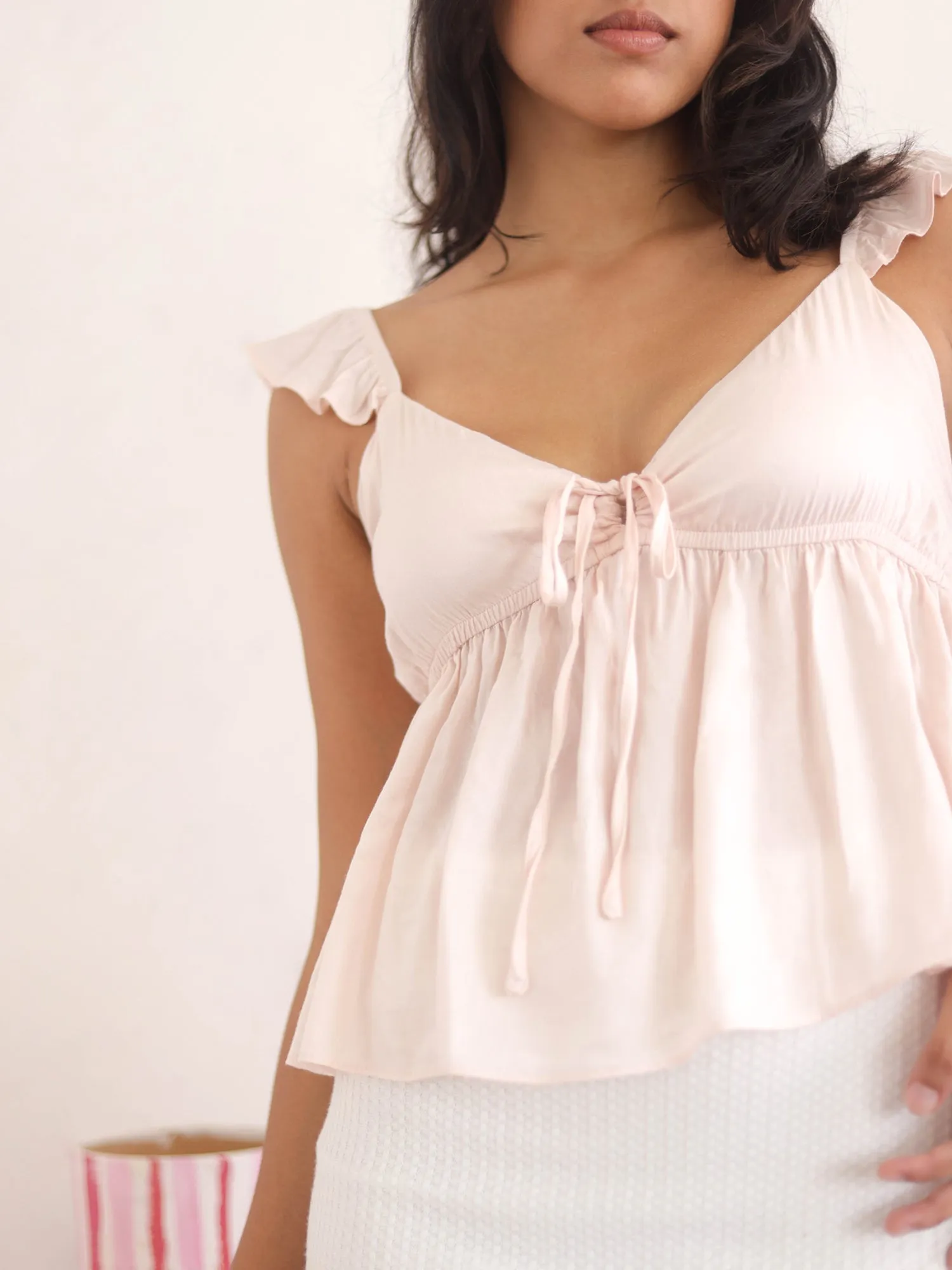 Bustier Detail Peplum Top