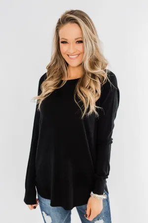 Butter Me Up Sweater- Black