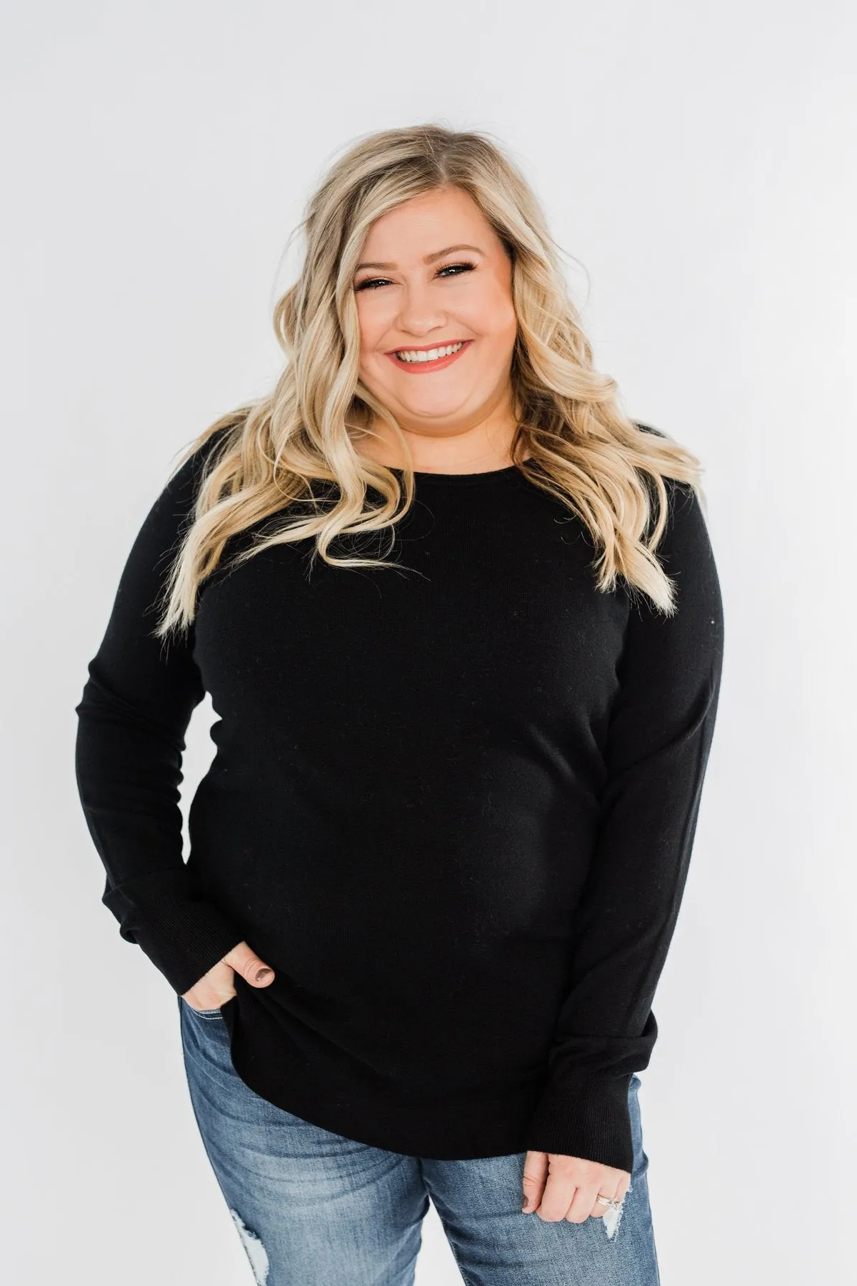 Butter Me Up Sweater- Black