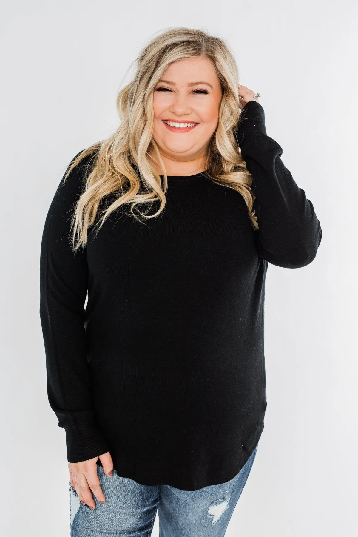 Butter Me Up Sweater- Black