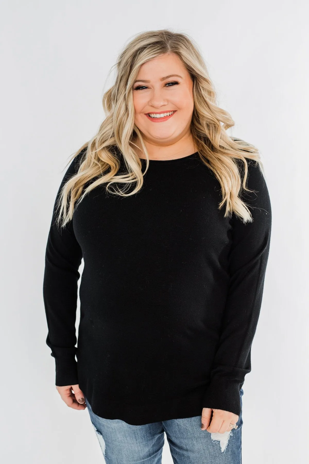 Butter Me Up Sweater- Black