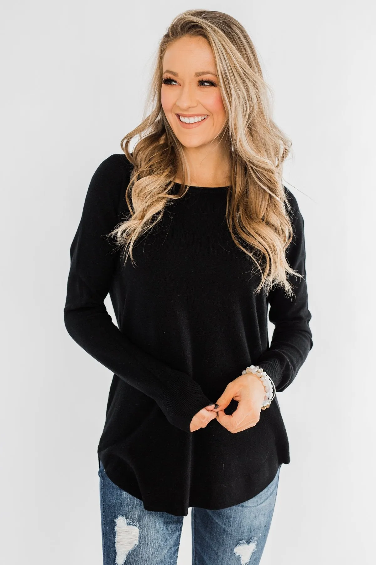 Butter Me Up Sweater- Black