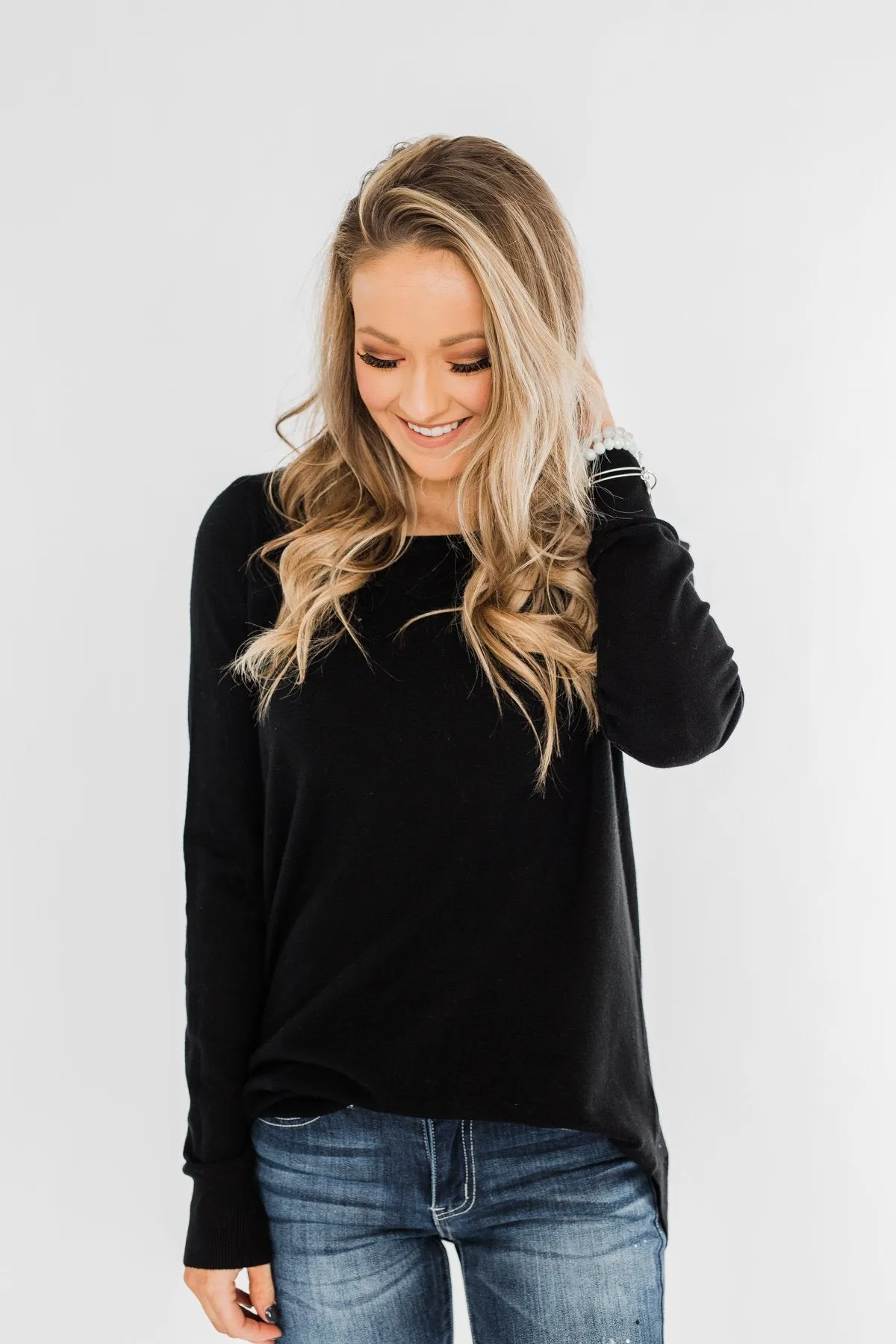 Butter Me Up Sweater- Black