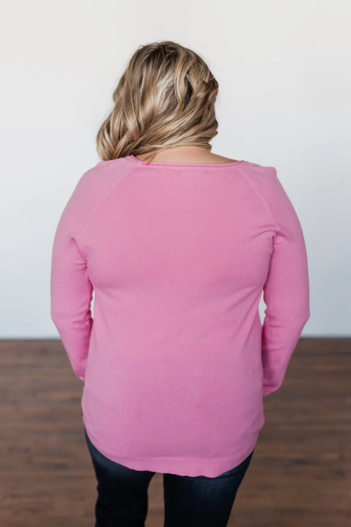 Butter Me Up Sweater- Bubblegum Pink