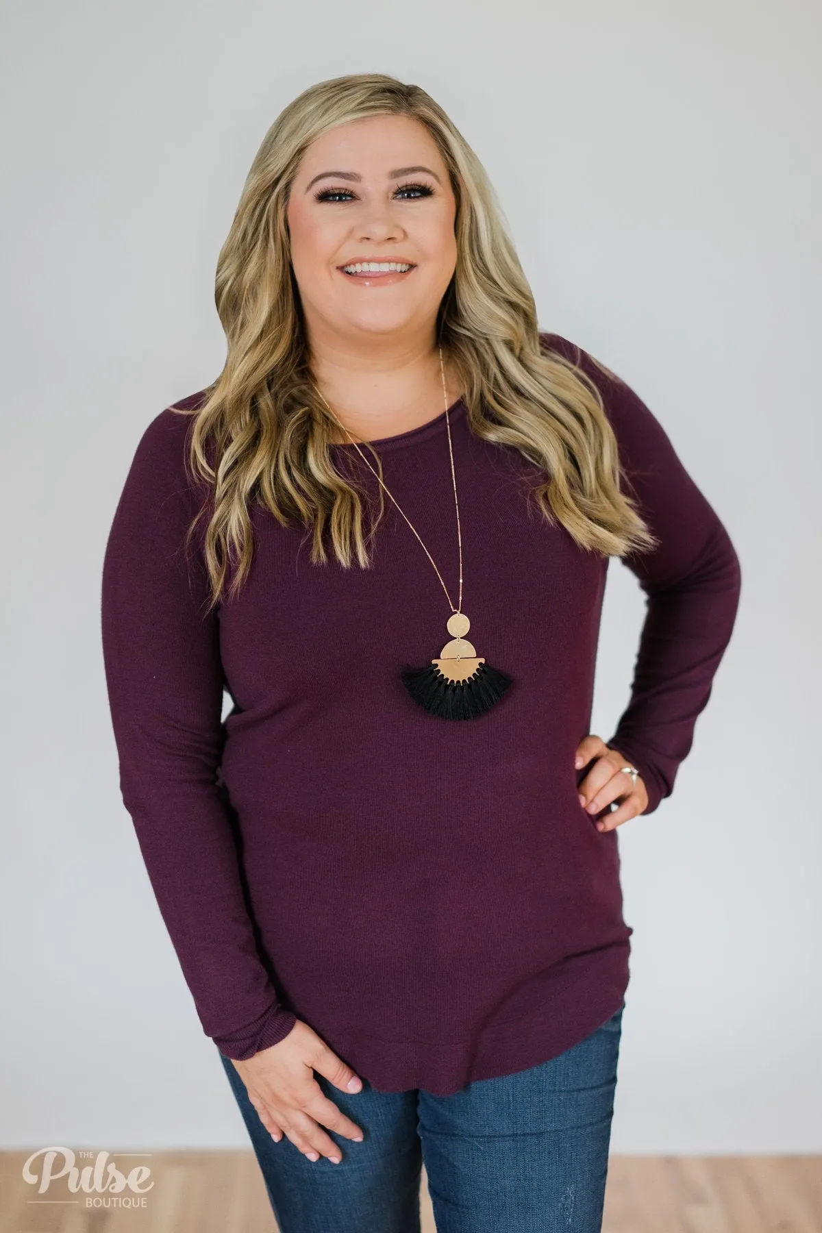 Butter Me Up Sweater- Eggplant