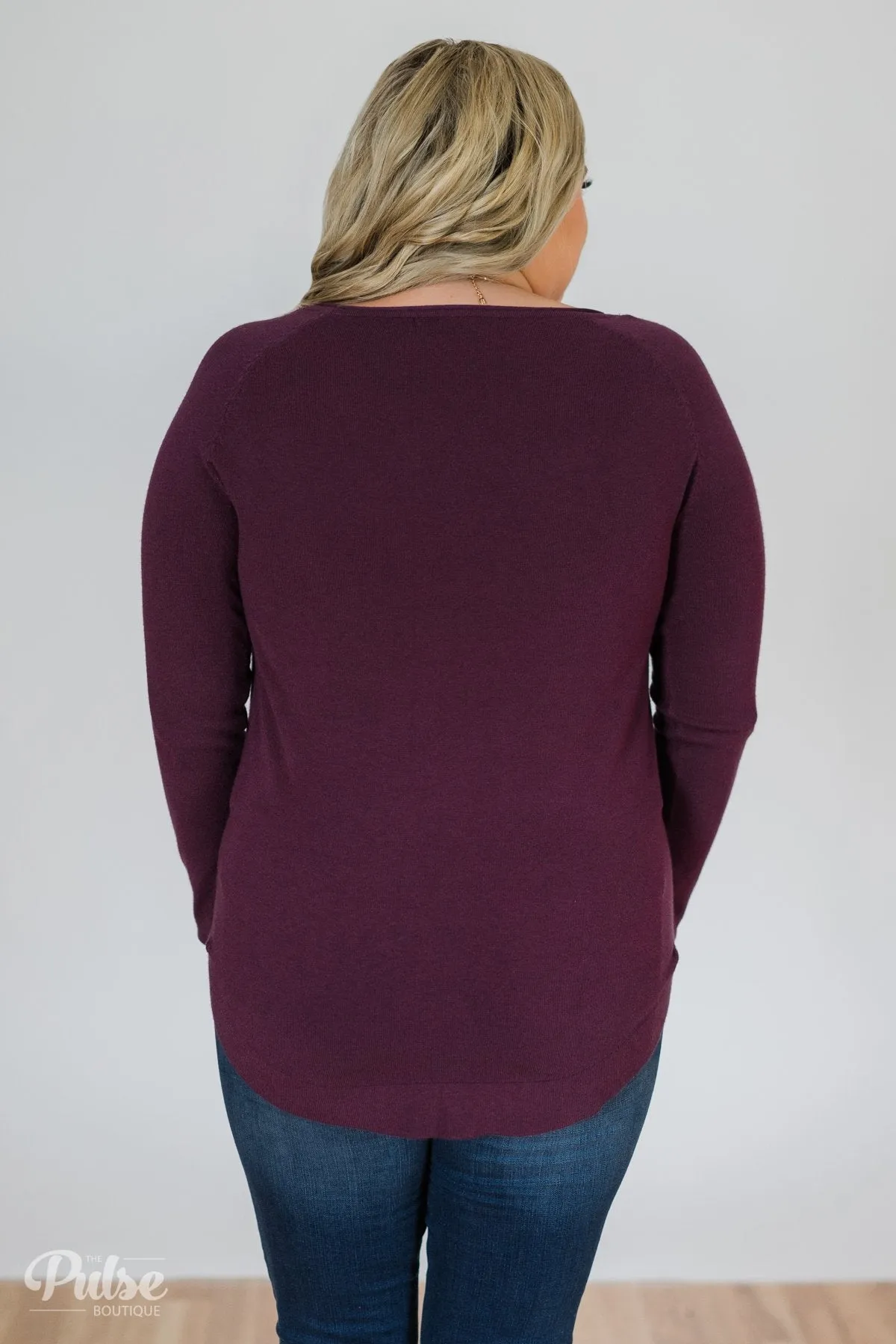 Butter Me Up Sweater- Eggplant
