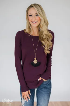 Butter Me Up Sweater- Eggplant