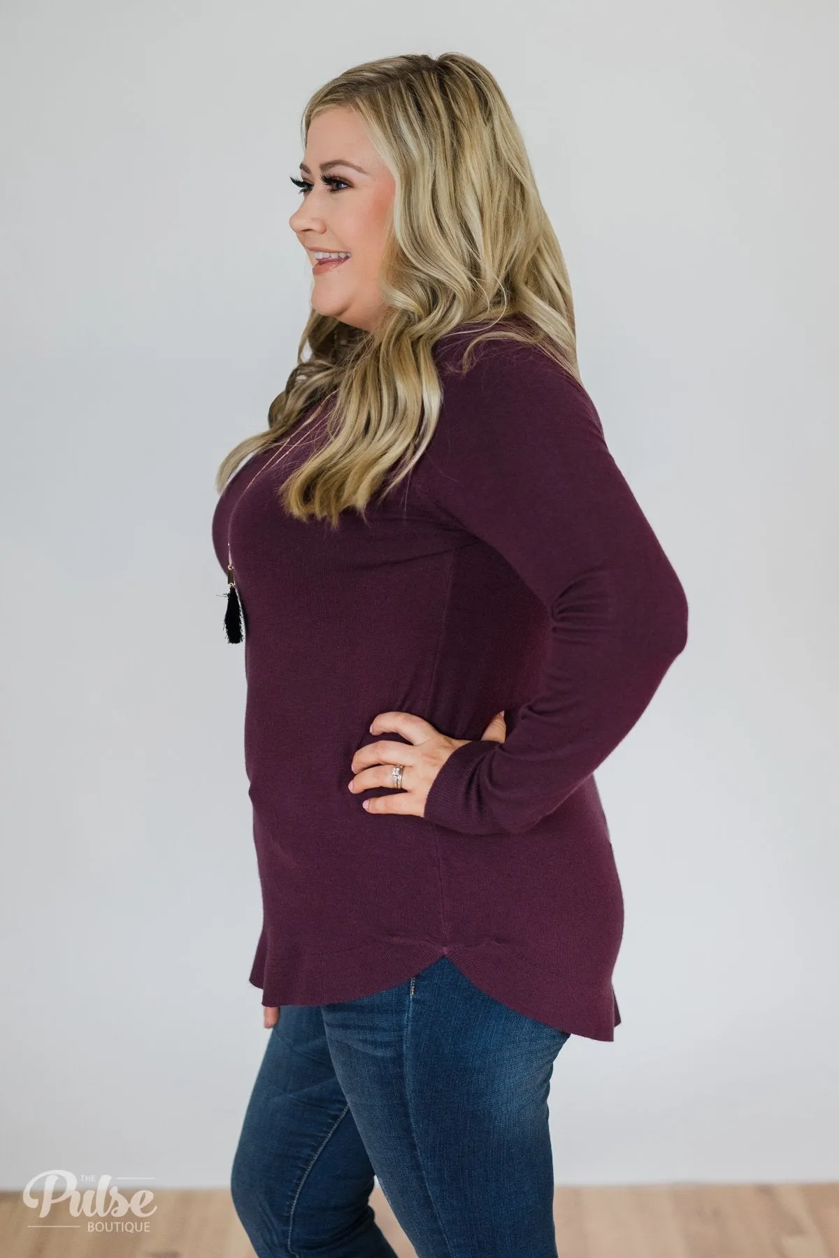 Butter Me Up Sweater- Eggplant