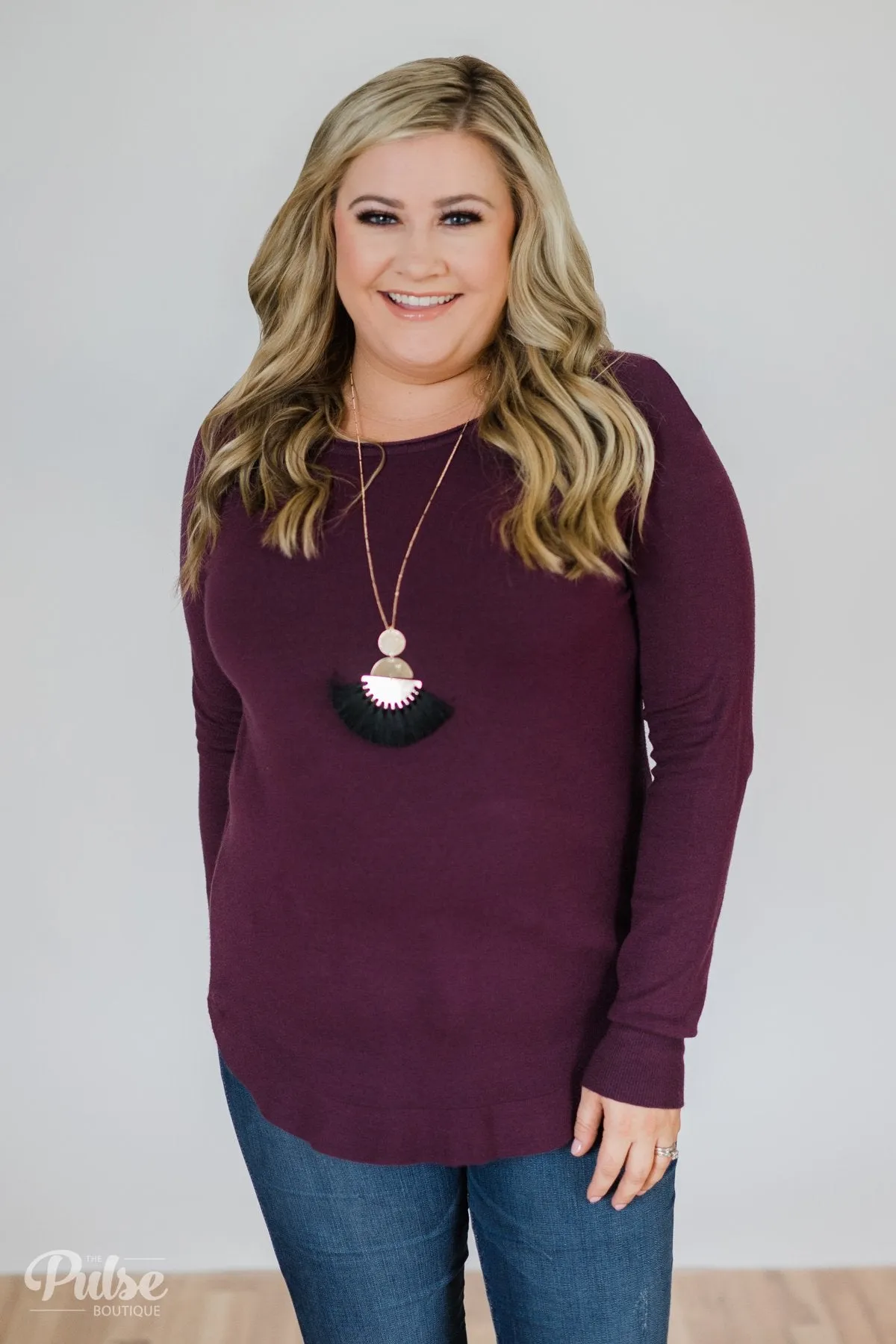 Butter Me Up Sweater- Eggplant