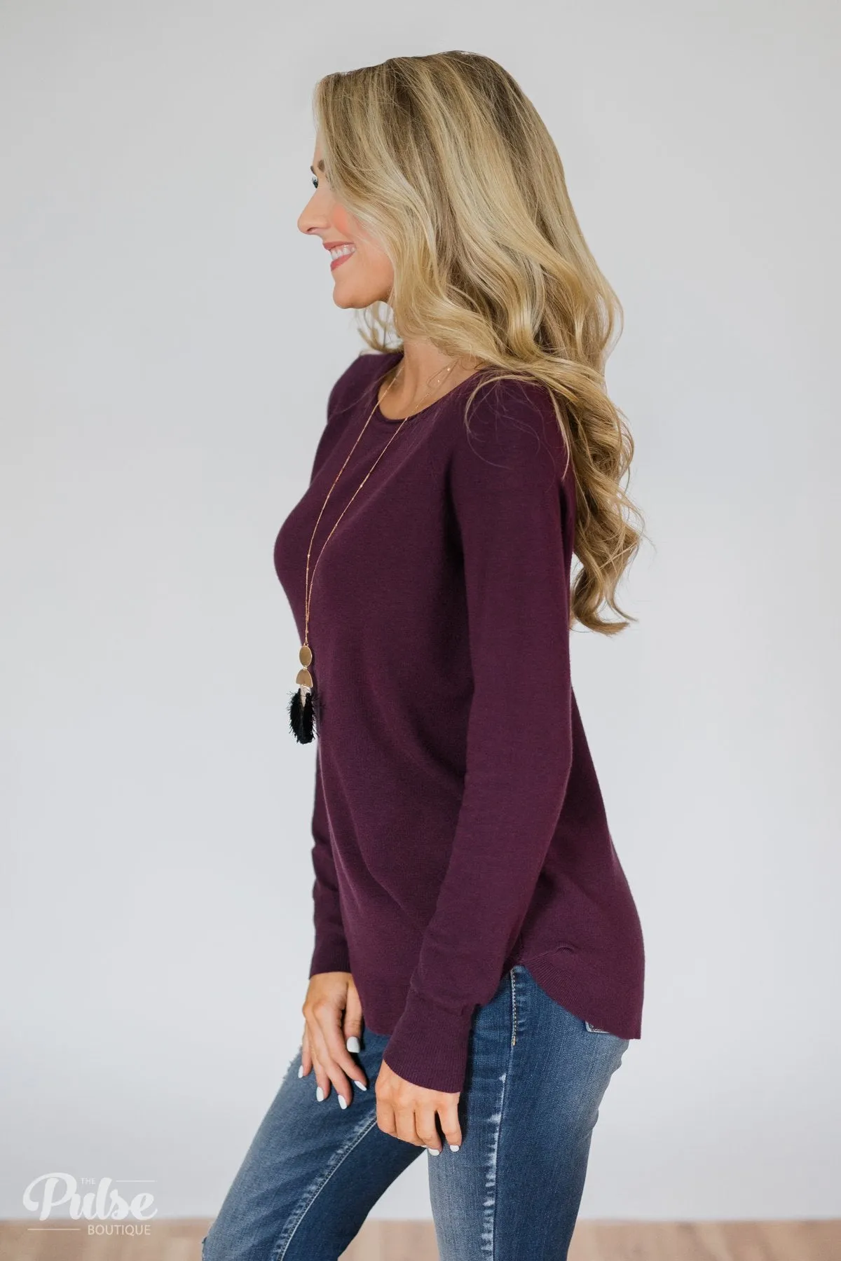 Butter Me Up Sweater- Eggplant