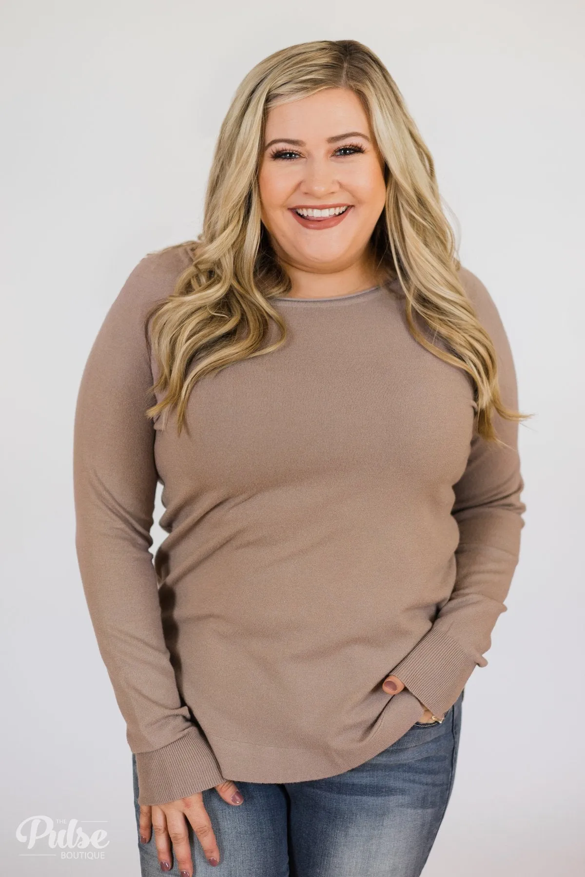Butter Me Up Sweater- Light Mocha