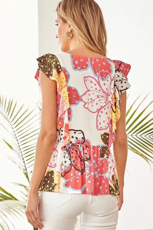 Butterfly Floral Top