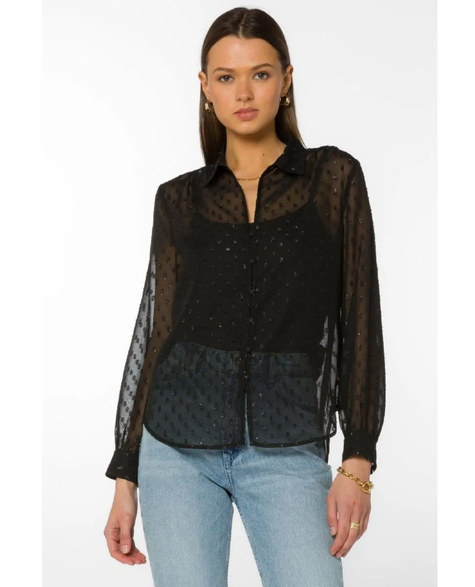 Callen Blouse Foil Dot Detail
