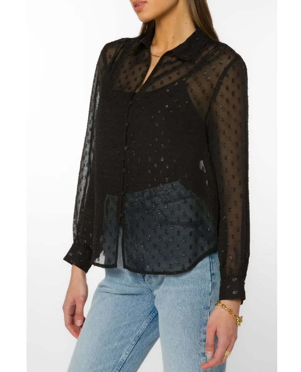 Callen Blouse Foil Dot Detail