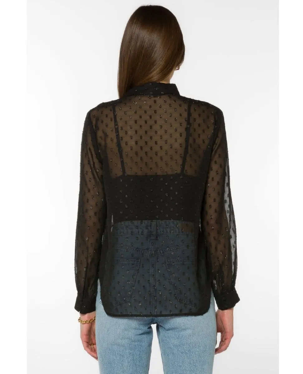 Callen Blouse Foil Dot Detail