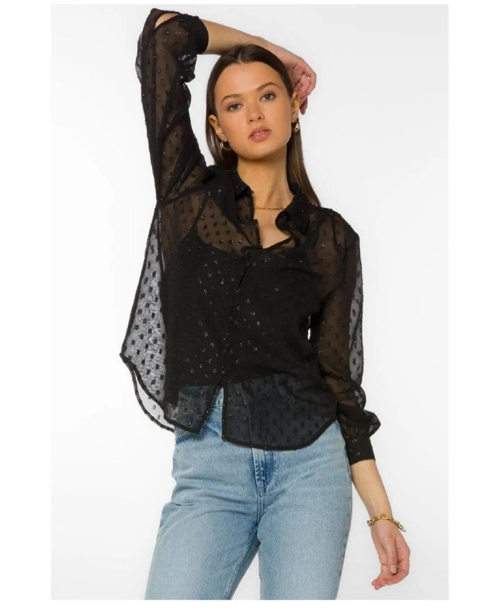 Callen Blouse Foil Dot Detail