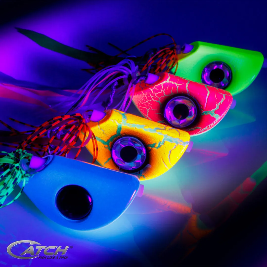Catch Beady Eye Kabura Jig in Orange Crackle with Glow and UV (60-150g)