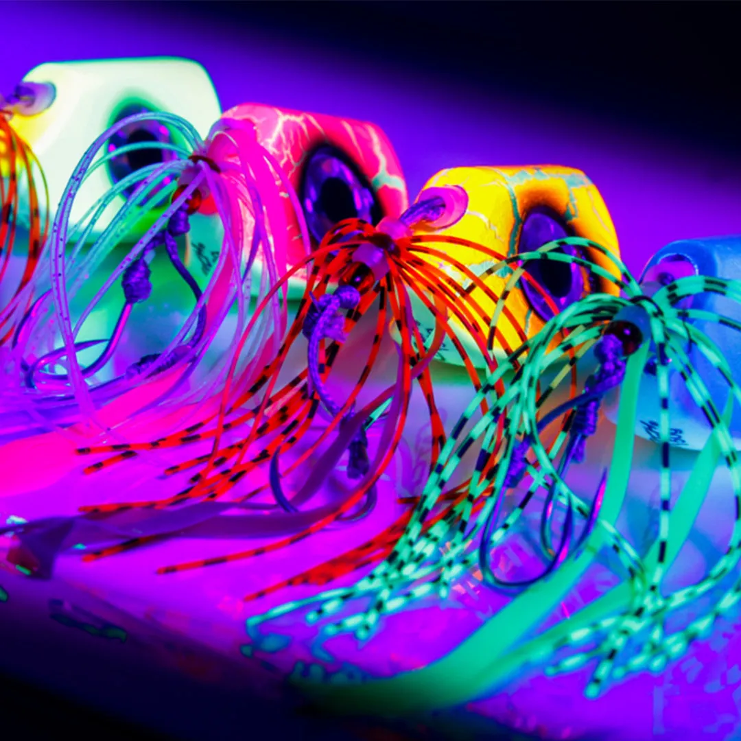 Catch Beady Eye Kabura Jig in Orange Crackle with Glow and UV (60-150g)
