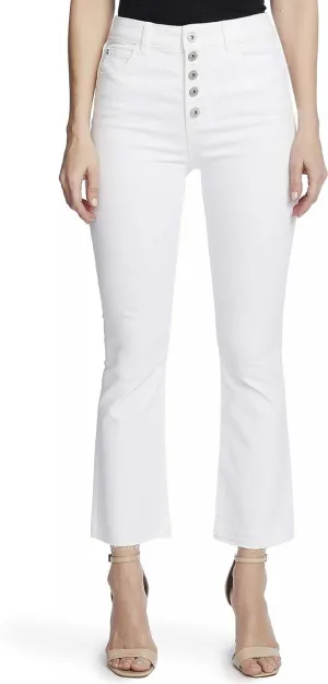 Cece Women's Misses Flare Button Fly Jeans 7099380 Ultra White 14