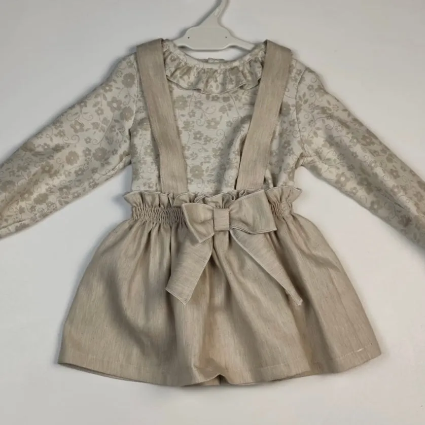 Ceyber Tan Floral Skirt Set