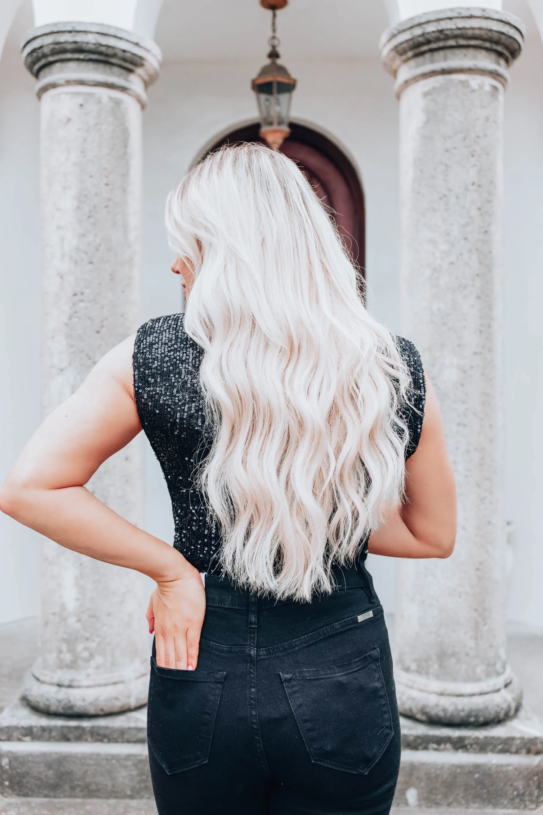 Cha-Ching Sequin Bodysuit - Black