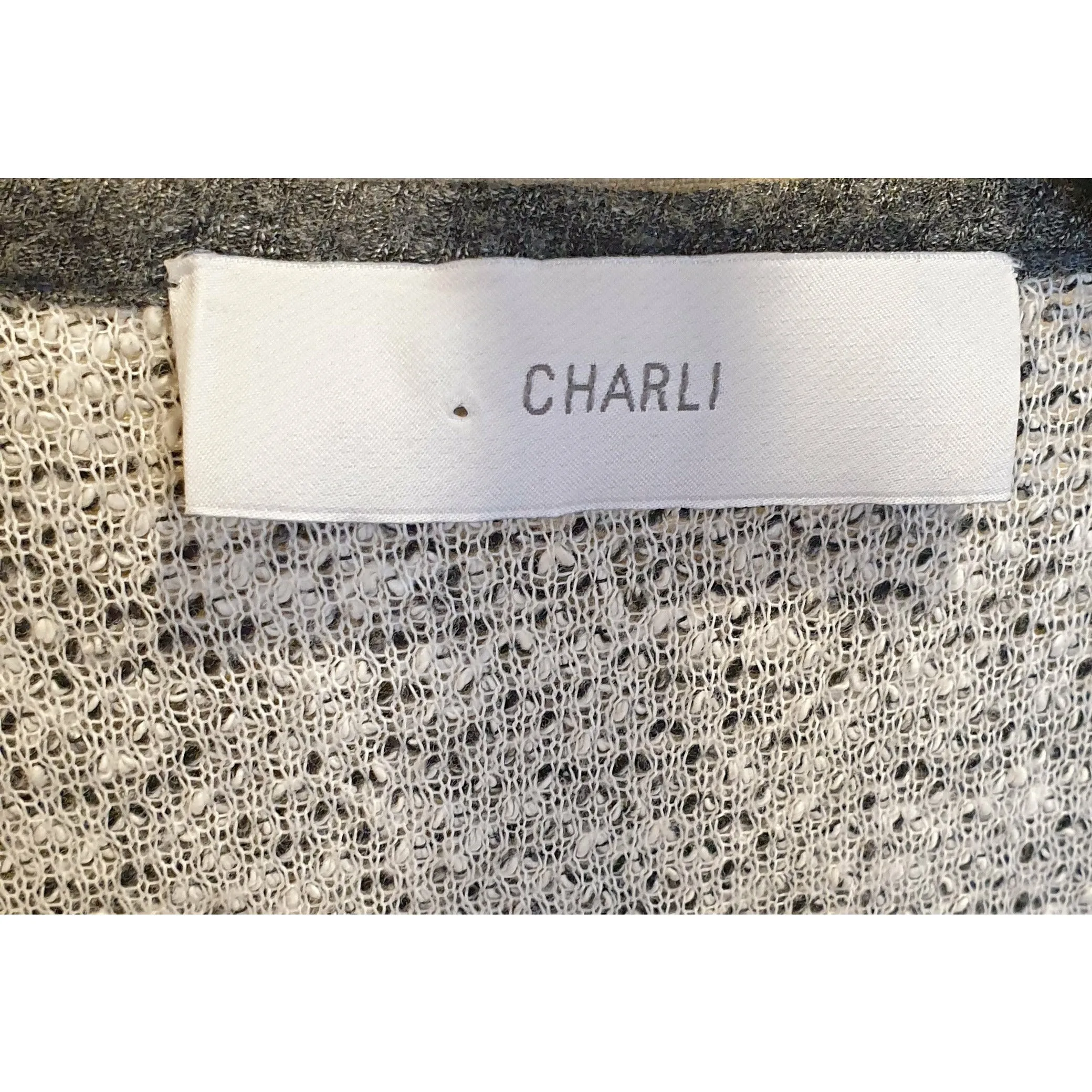 Charli dark and light grey flecked long cardigan size 8