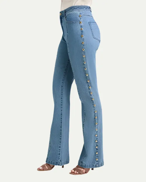 CINQ A SEPT | Studded Shailene Pant | Blue Haze