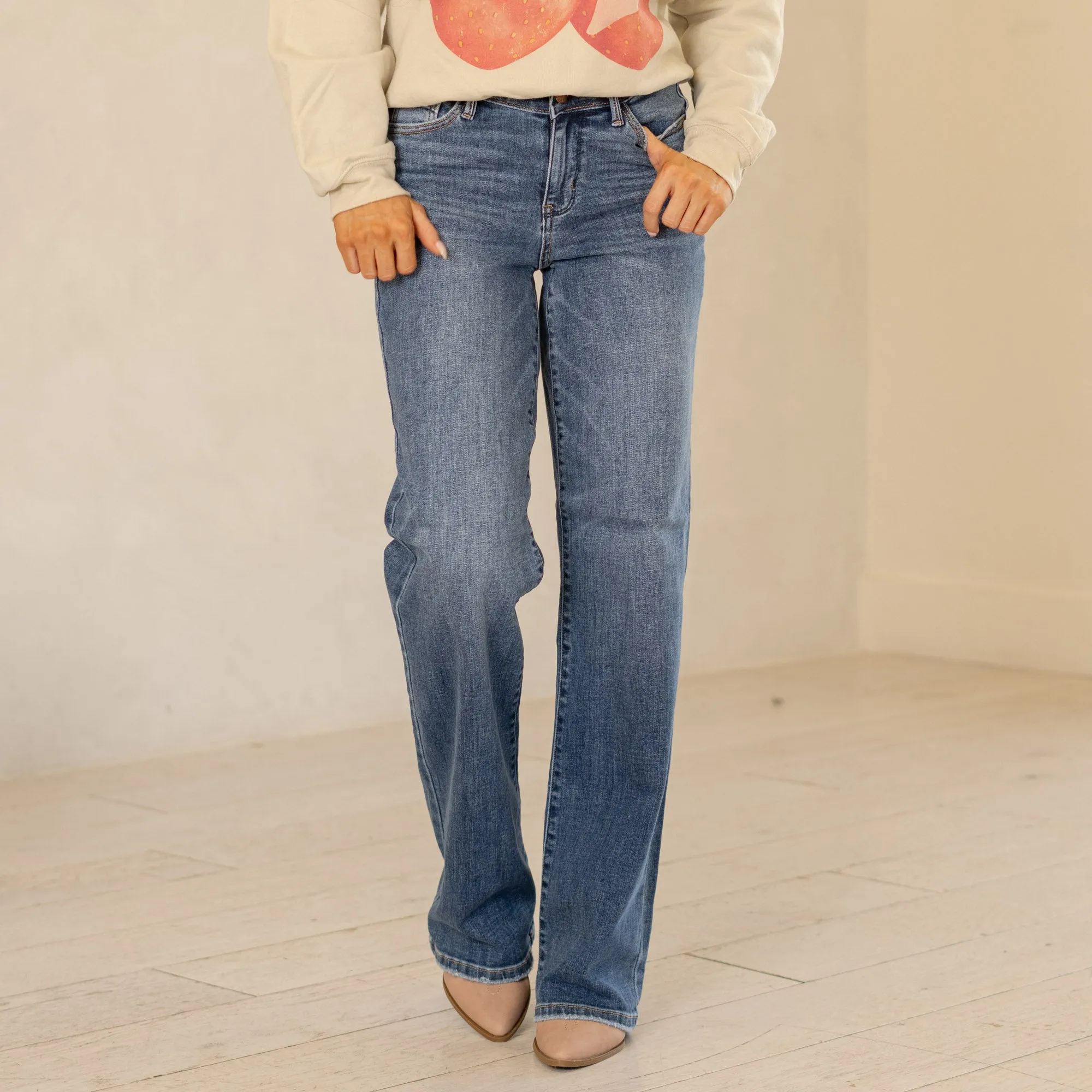 Cobalt Crush High V Waist Straight Leg Regular & Plus Sizes