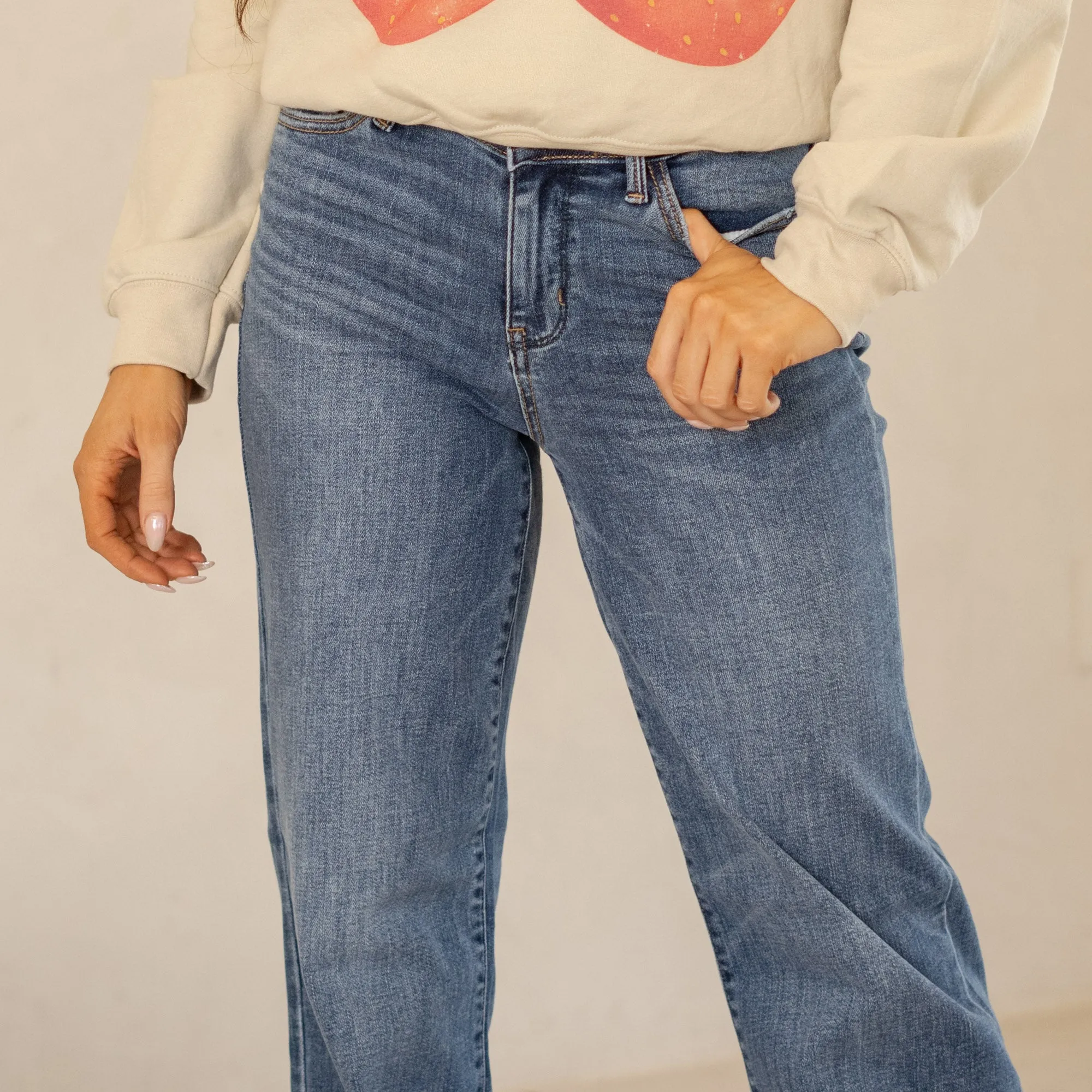 Cobalt Crush High V Waist Straight Leg Regular & Plus Sizes