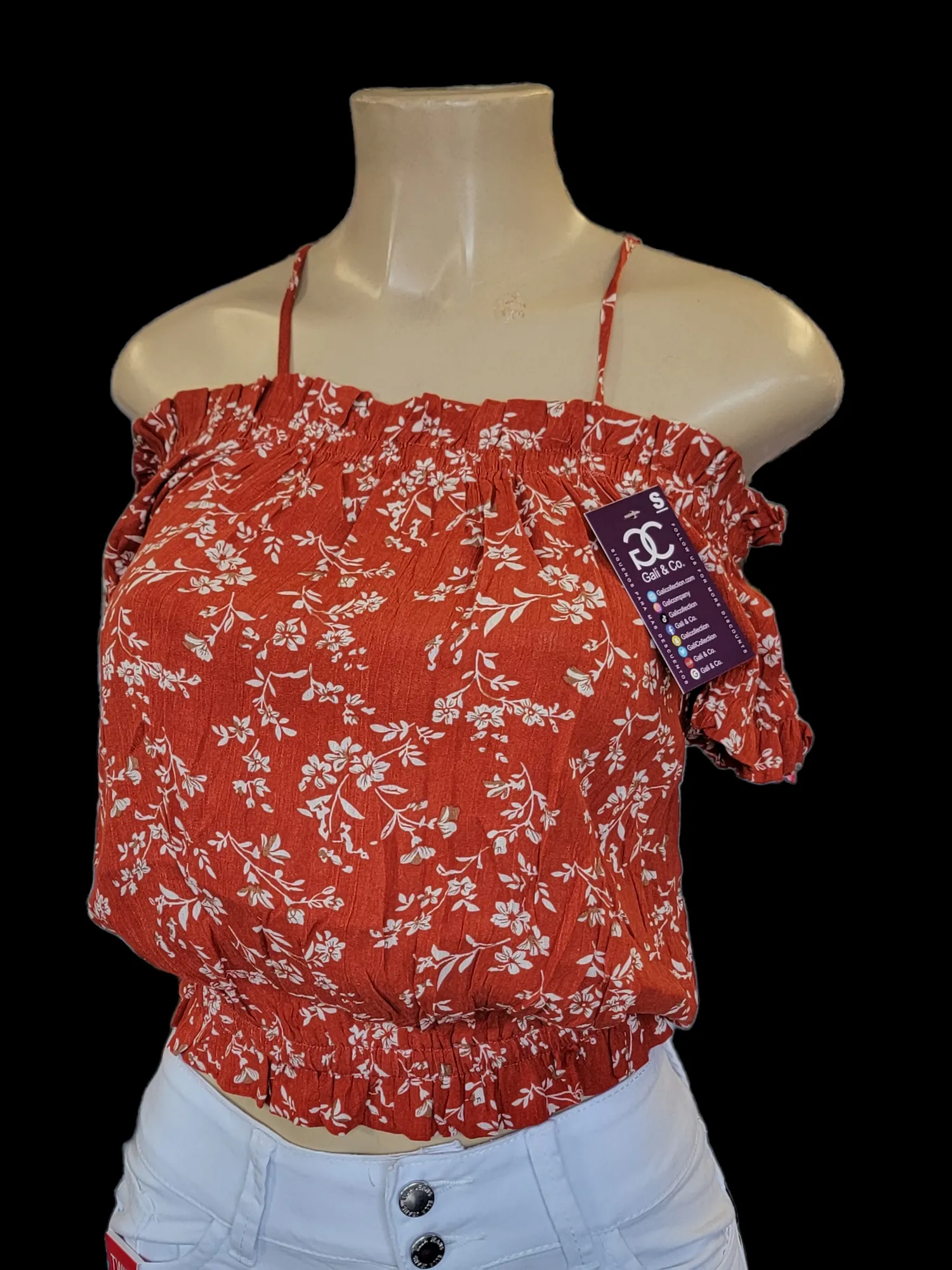 Cold shoulder tank top RUST