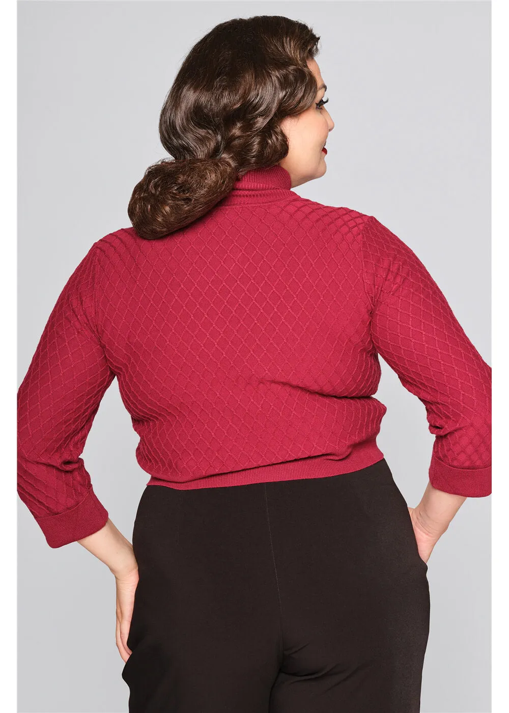 Collectif Rai 50's Jumper in Burgundy