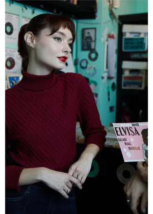 Collectif Rai 50's Jumper in Burgundy