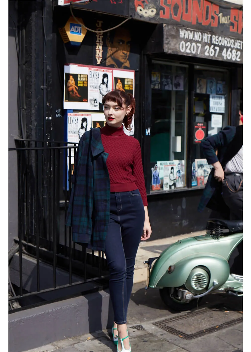 Collectif Rai 50's Jumper in Burgundy