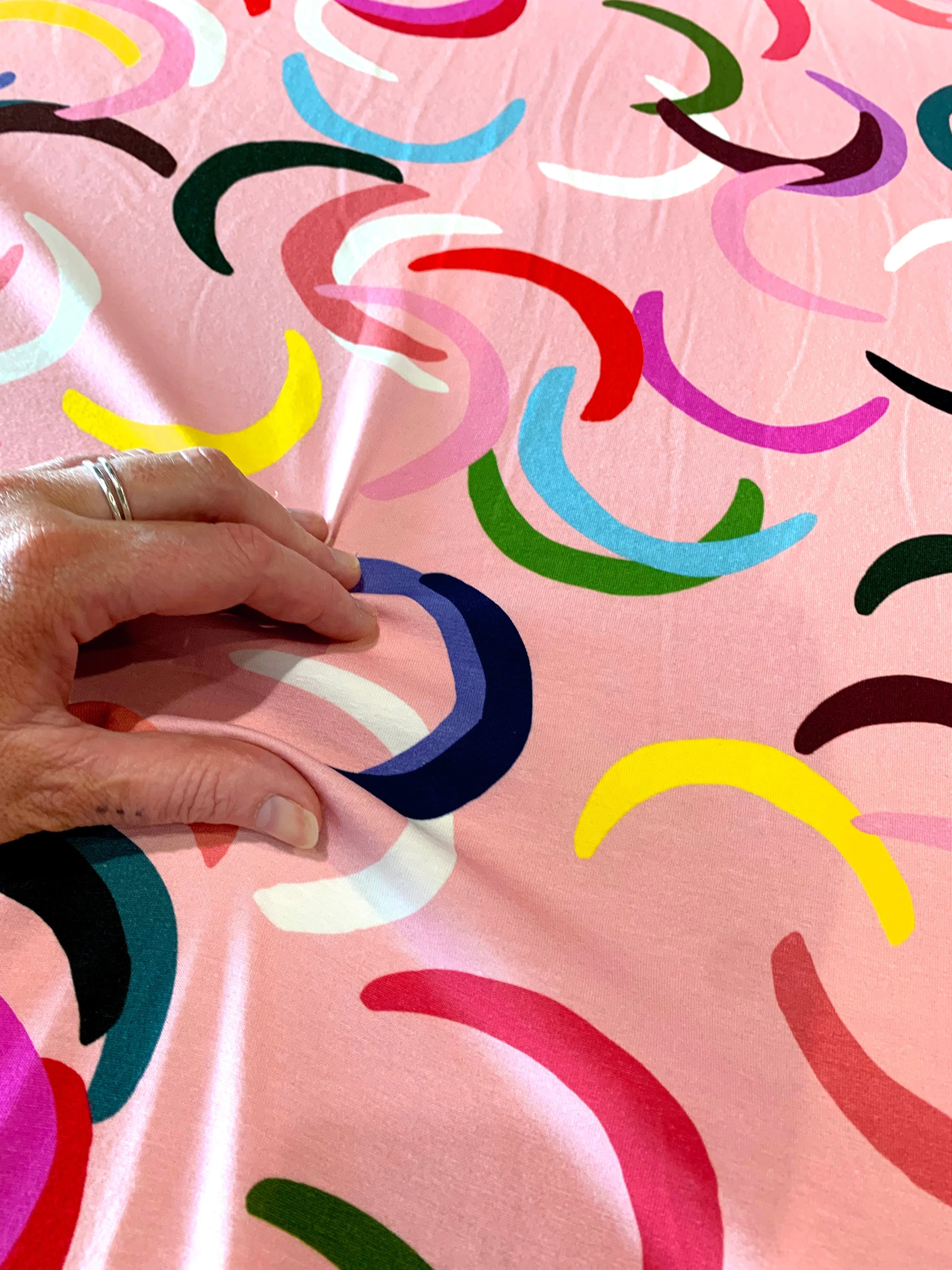 Colour Petals Cotton Jersey (CUT PIECE  1M $12)