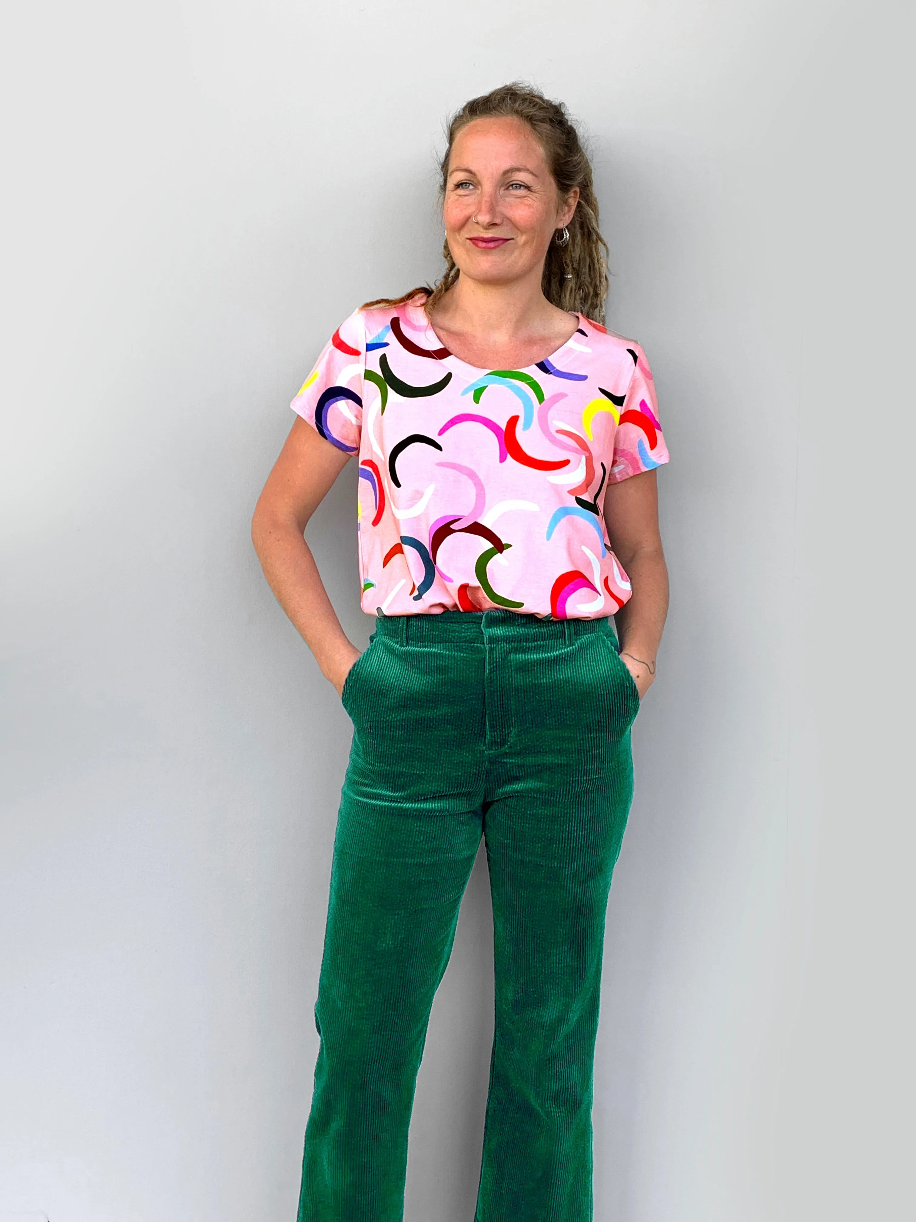 Colour Petals Cotton Jersey (CUT PIECE  1M $12)
