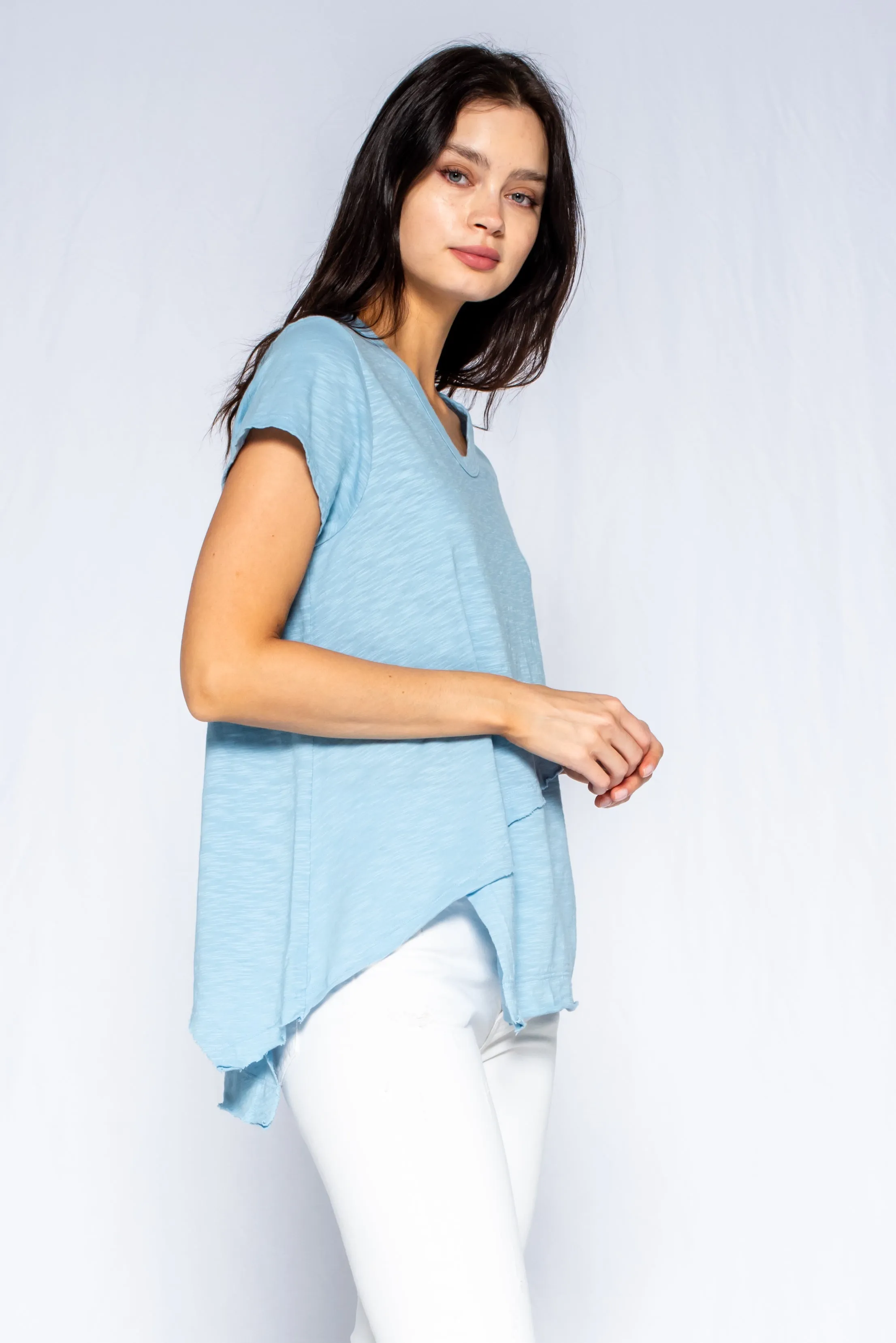Crew Short Sleeve Easy Cross-Over Hem Shirt