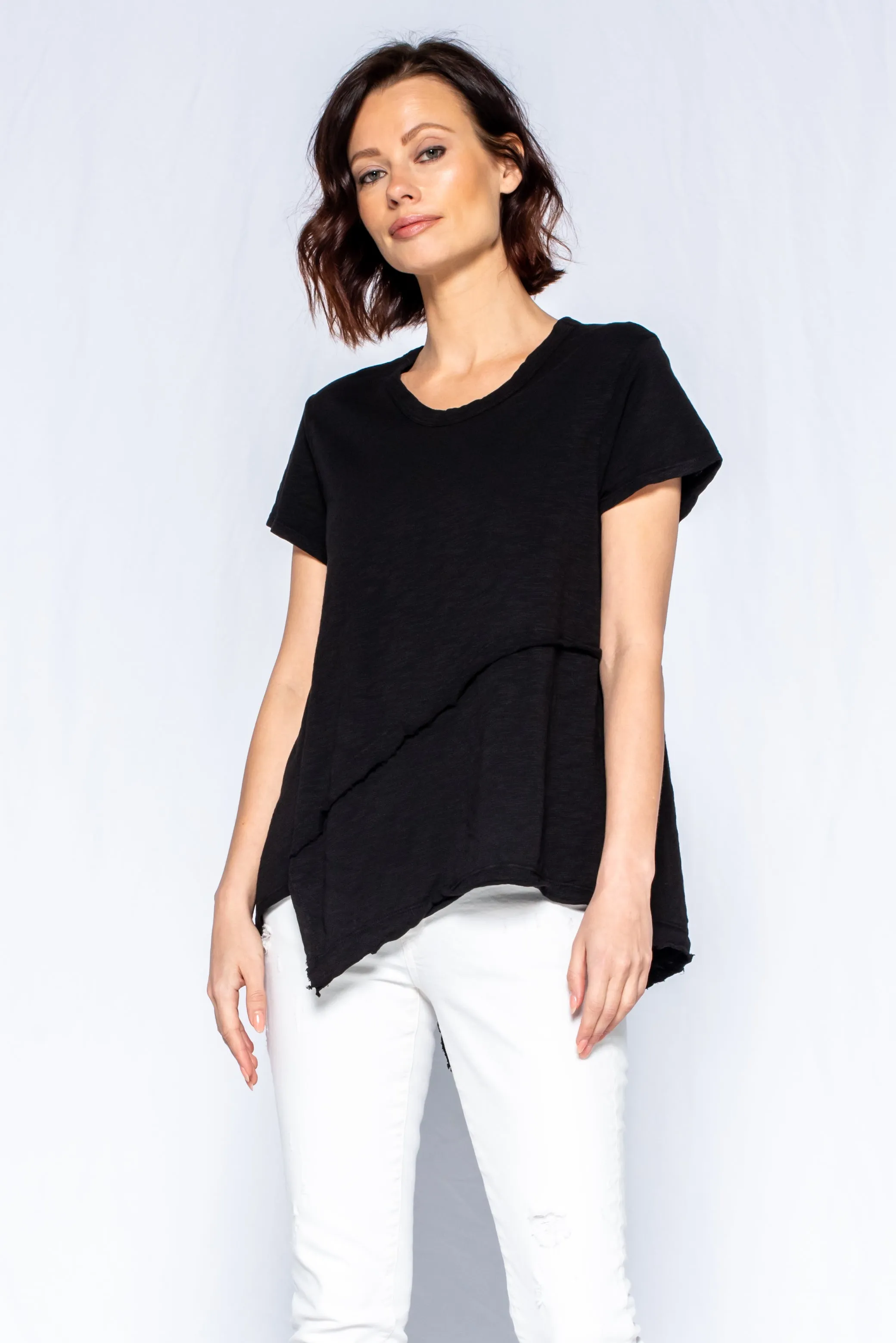 Crew Short Sleeve Easy Cross-Over Hem Shirt