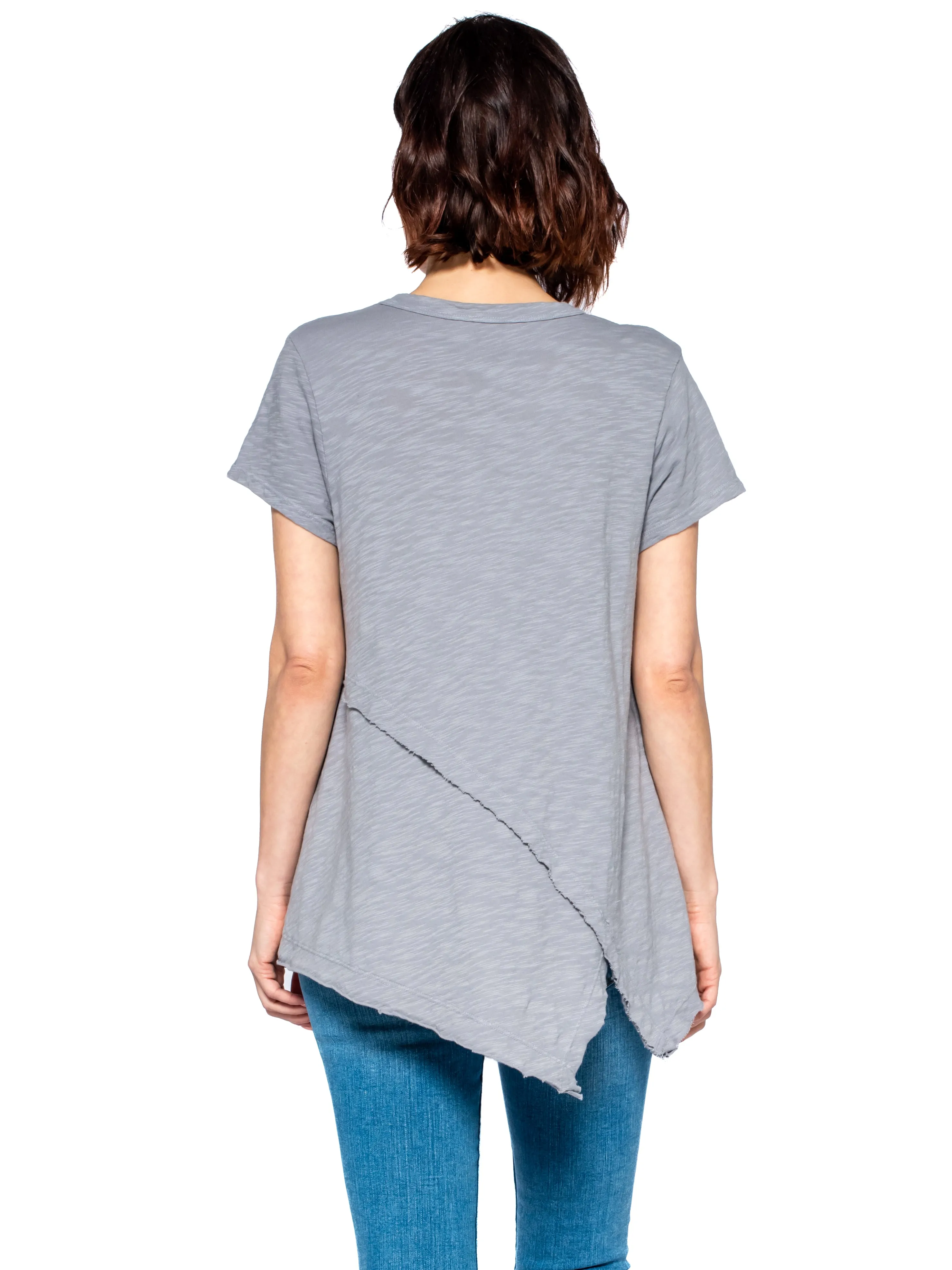 Crew Short Sleeve Easy Cross-Over Hem Shirt