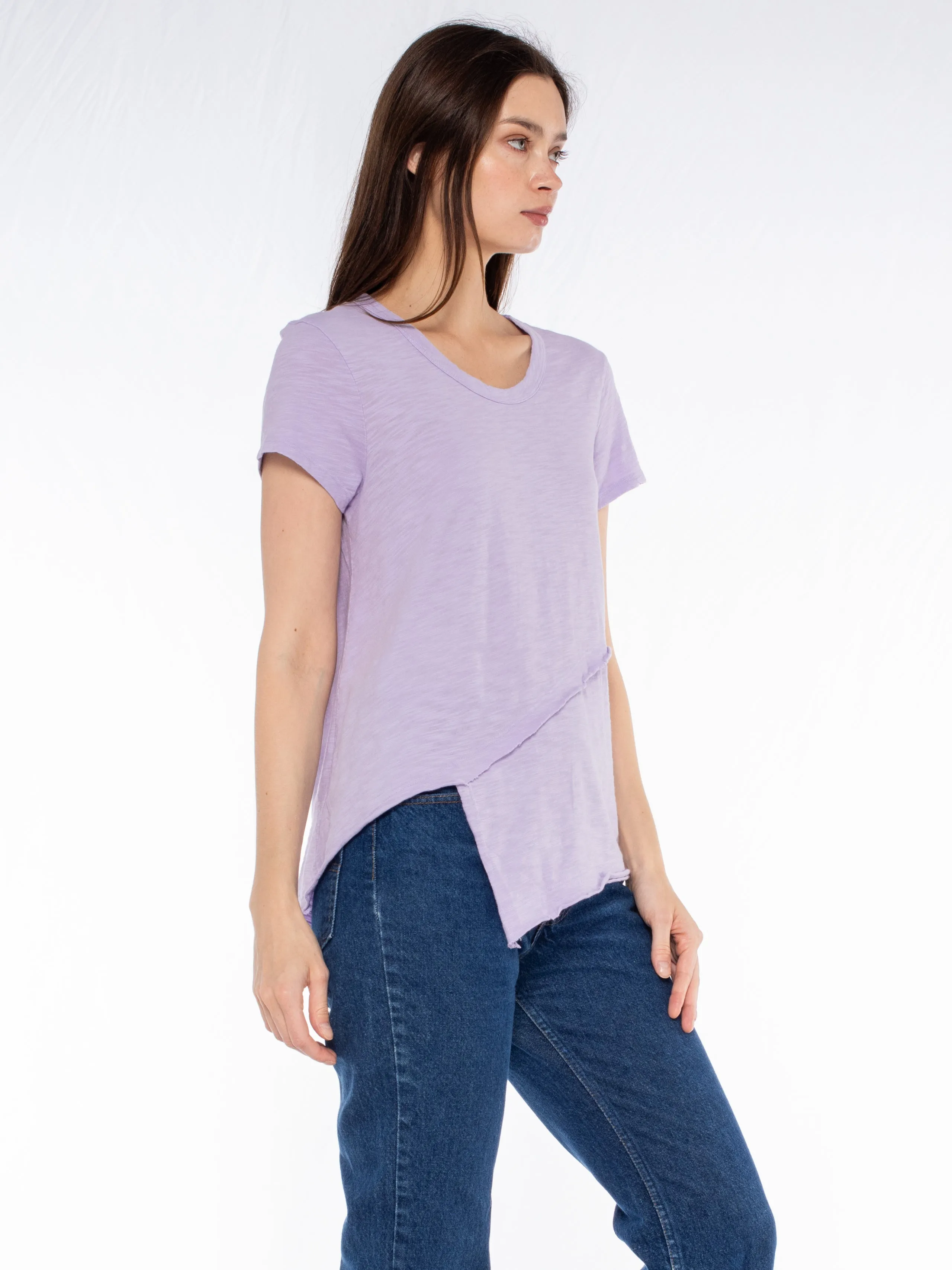 Crew Short Sleeve Easy Cross-Over Hem Shirt