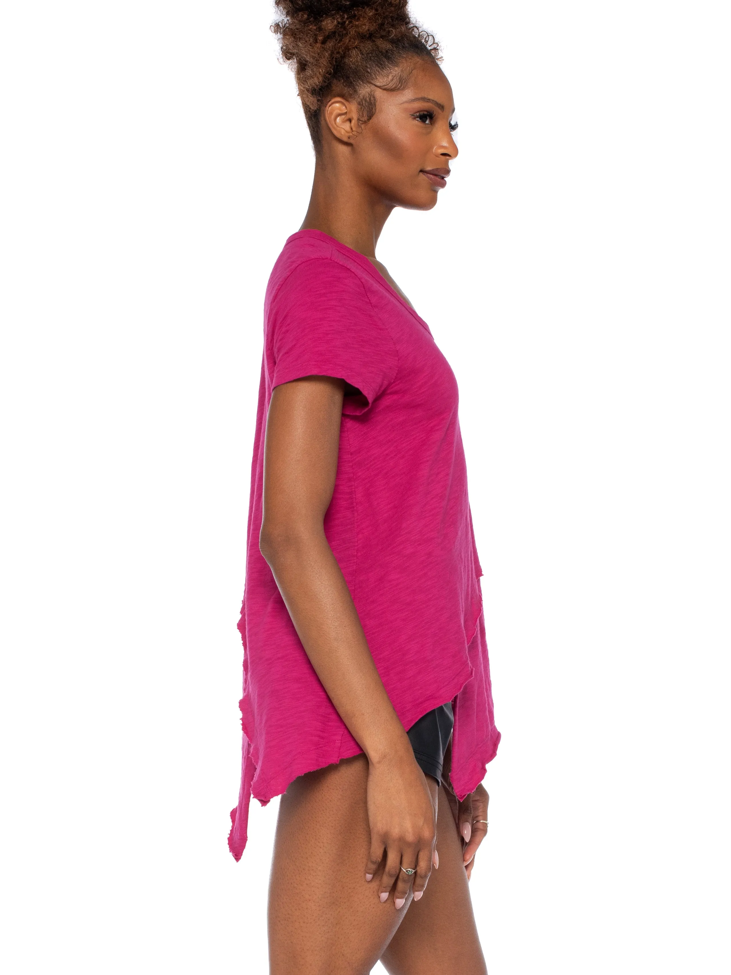 Crew Short Sleeve Easy Cross-Over Hem Shirt