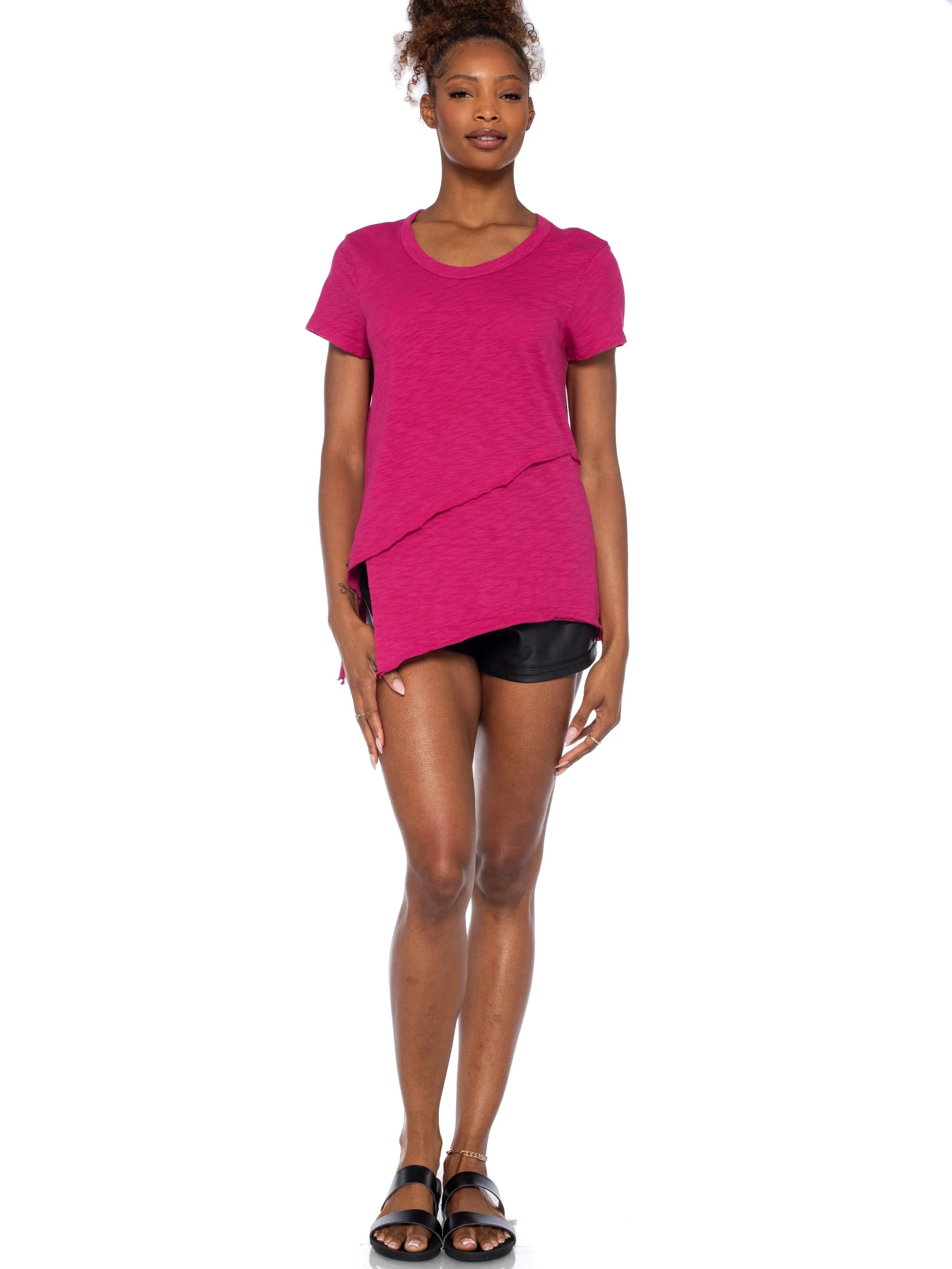 Crew Short Sleeve Easy Cross-Over Hem Shirt