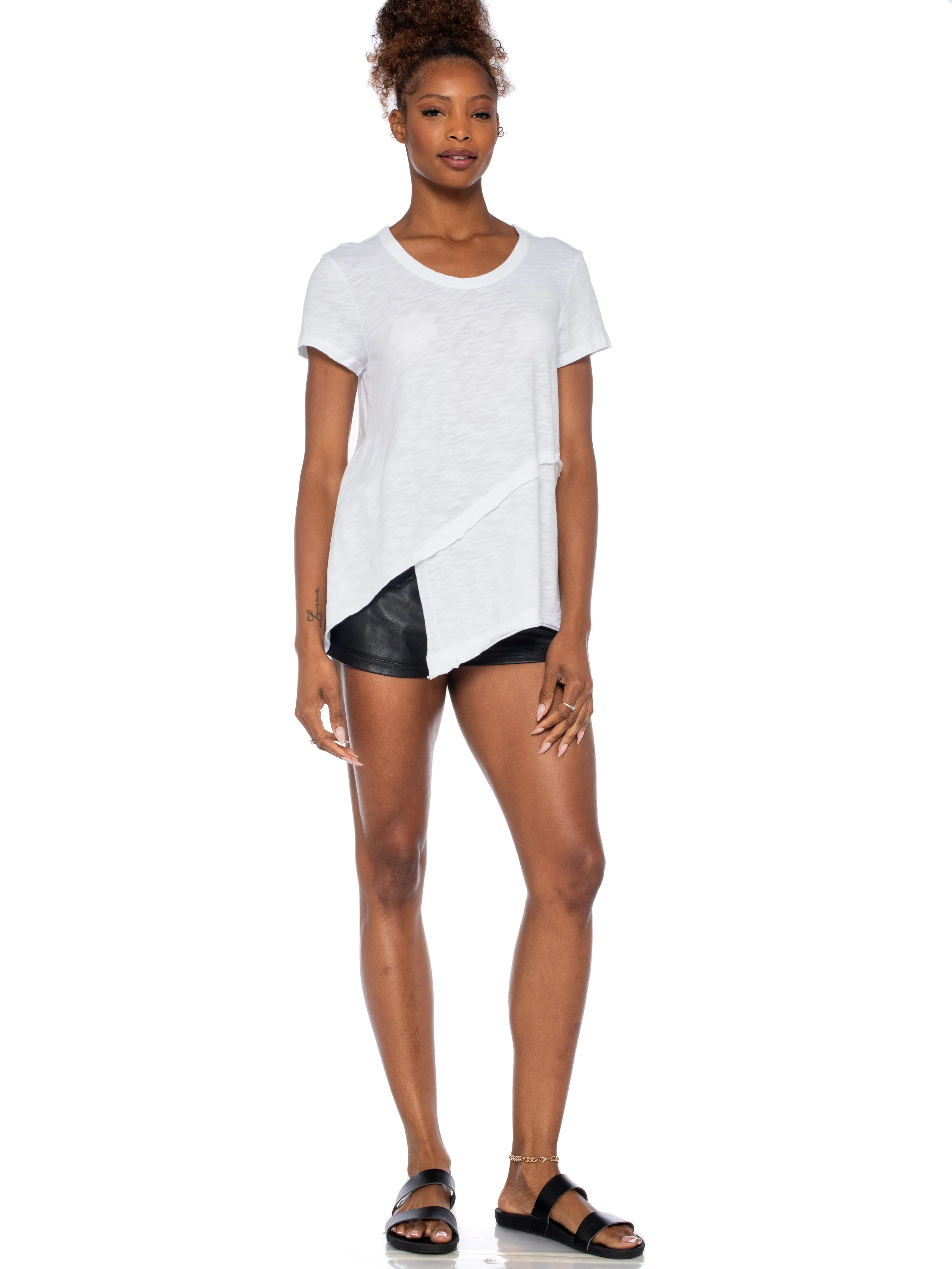 Crew Short Sleeve Easy Cross-Over Hem Shirt
