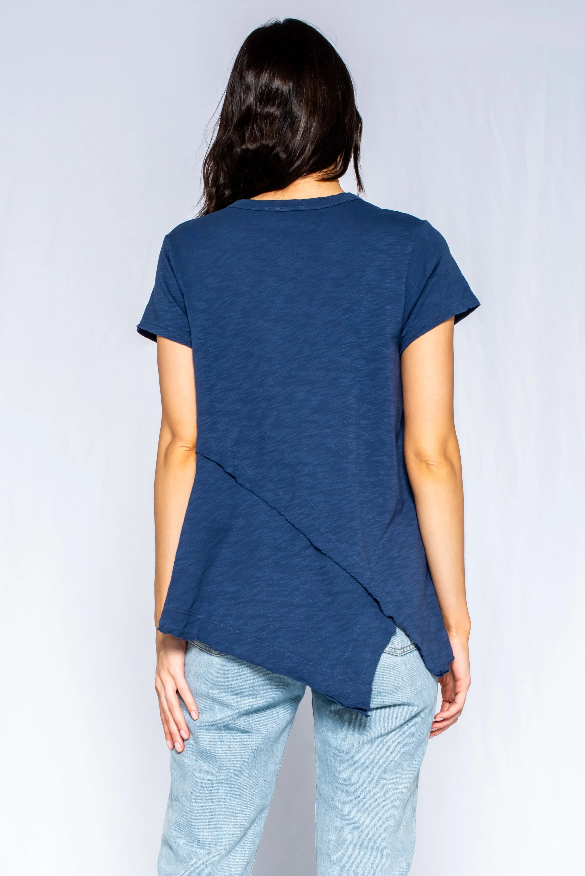 Crew Short Sleeve Easy Cross-Over Hem Shirt